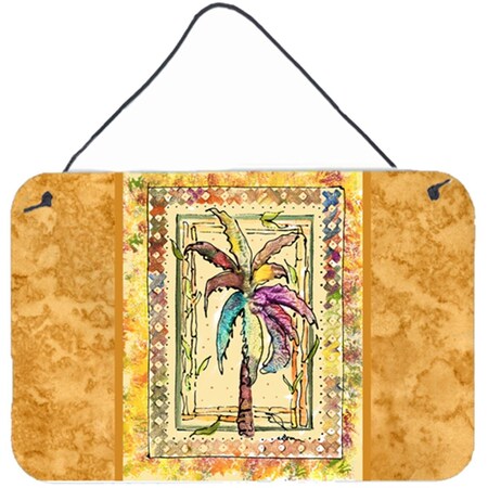 Carolines Treasures 8 x 12 in. Palm Tree Aluminium Metal Wall or Door Hanging Print 8614DS812